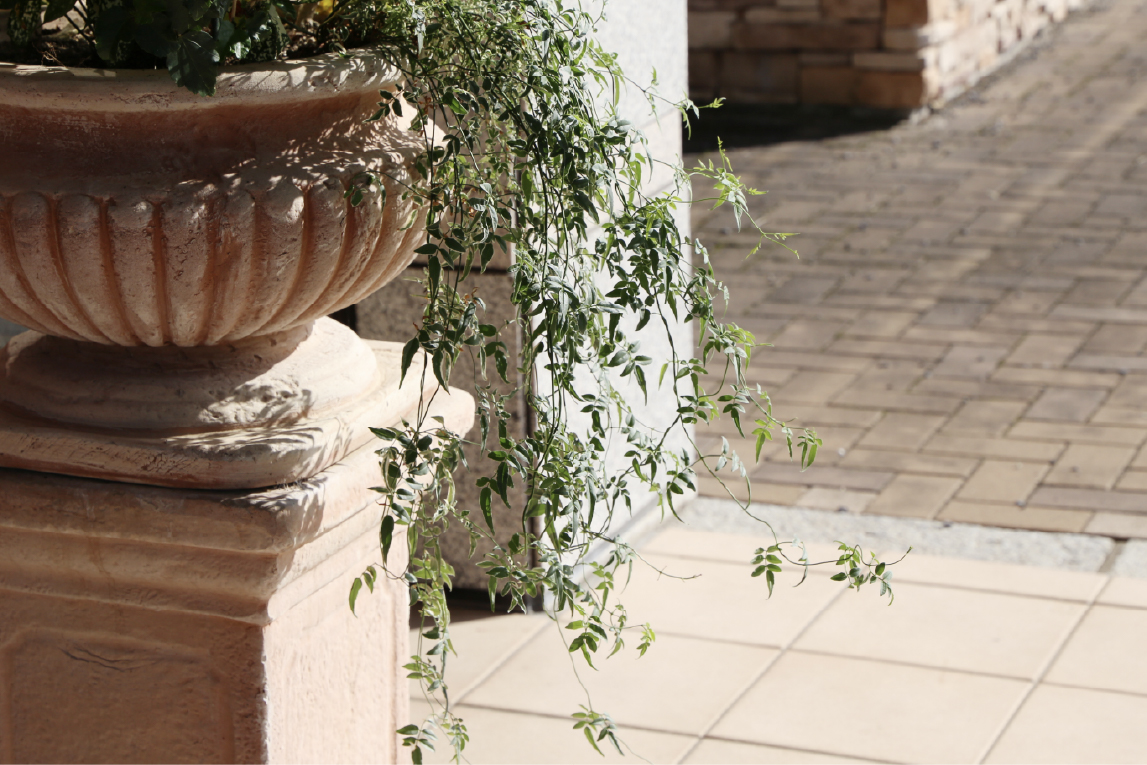 ゴシックな花壇の風景写真